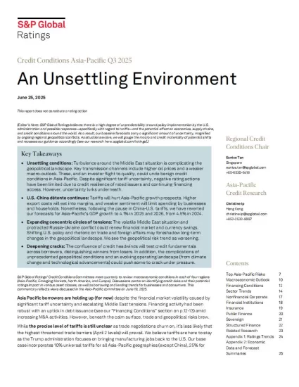 【标普】2025年第三季度亚太地区信贷状况：环境令人不安-易外刊-英语外刊杂志电子版PDF下载网站