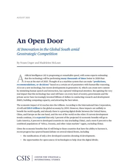 【CSIS】敞开大门：地缘战略竞争中的全球南方人工智能创新-易外刊-英语外刊杂志电子版PDF下载网站