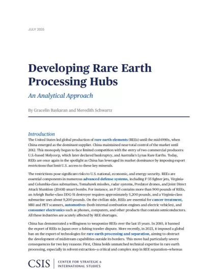 【CSIS】发展稀土加工中心：一种分析方法-易外刊-英语外刊杂志电子版PDF下载网站