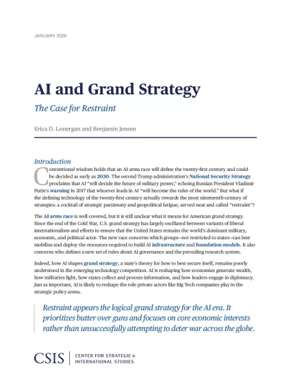 【CSIS】人工智能与大战略：克制的理由-易外刊-英语外刊杂志电子版PDF下载网站