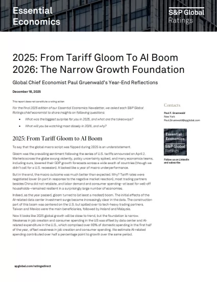 【标准普尔】经济研究：2025年：从关税阴霾到人工智能繁荣；2026年：狭义增长基金会-易外刊-英语外刊杂志电子版PDF下载网站