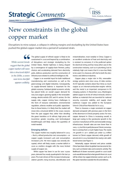 【IISS】全球铜市场面临新的制约因素-易外刊-英语外刊杂志电子版PDF下载网站